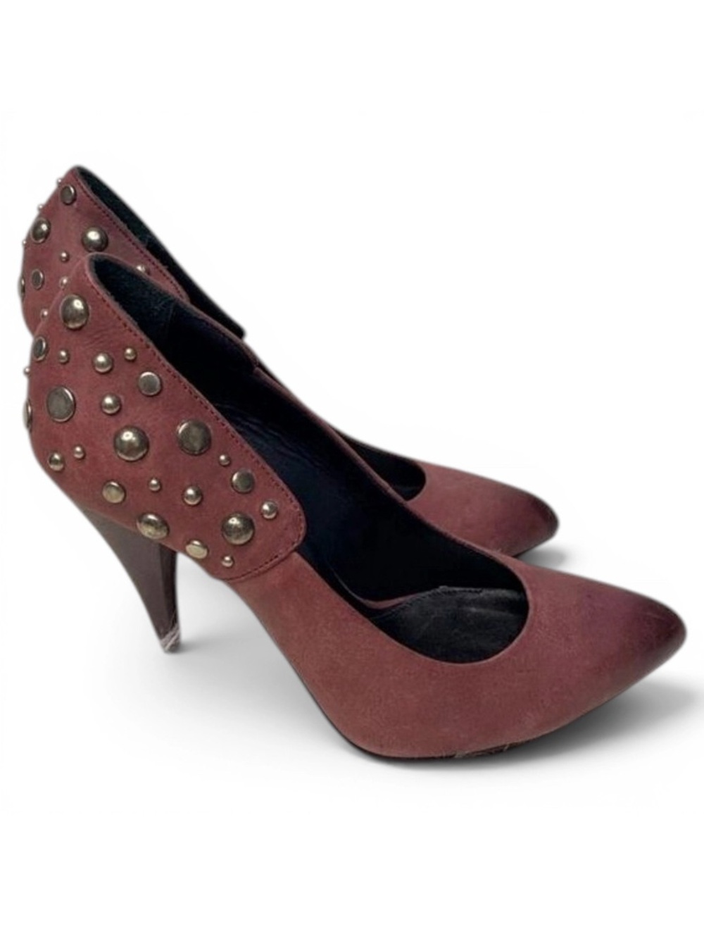 🛍️ Alexander McQueen Studded Burgundy High Heel Pumps - Authentic